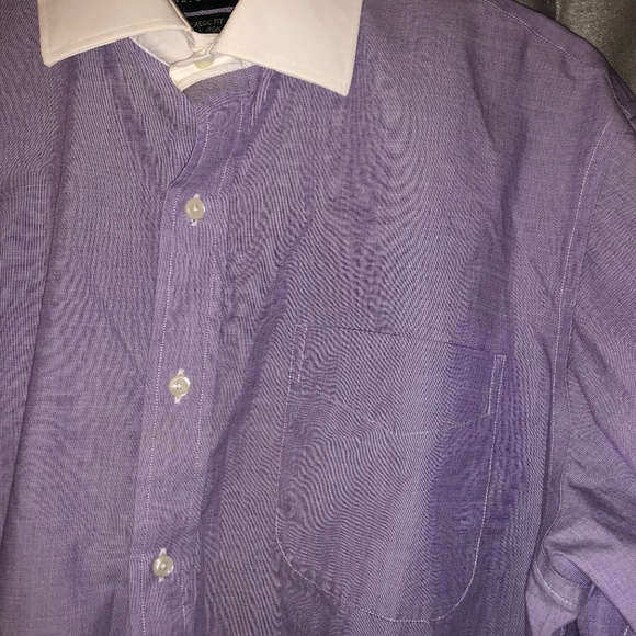 Ralph Lauren Contrast Collar Shirt, Purple 16.5 - Picture 3 of 4